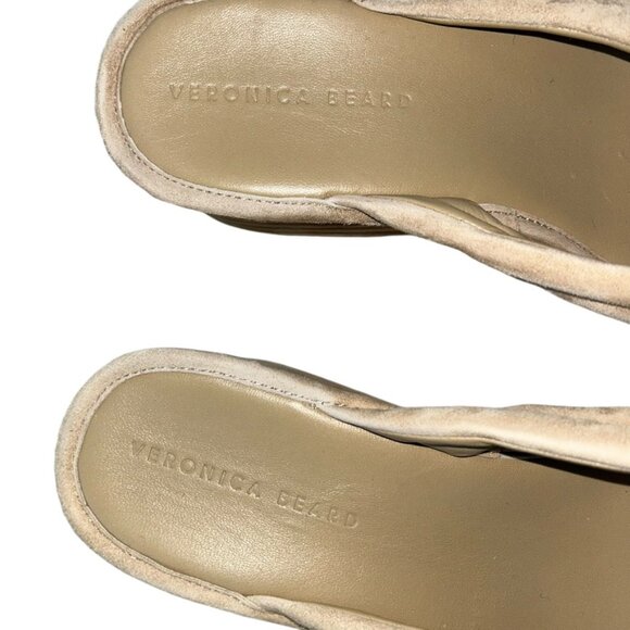 veronica beard cream wedge platform thong sandal shoes 10 - Picture 7 of 9